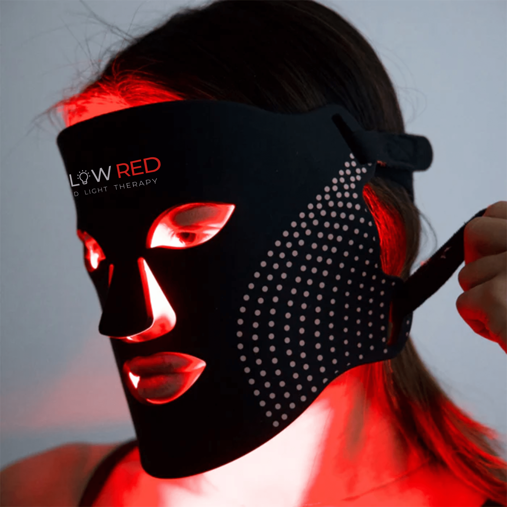 GlowRed Advanced LED Facial Mask – wireless LED light therapy device for skin rejuvenation, anti-aging, and acne treatment.