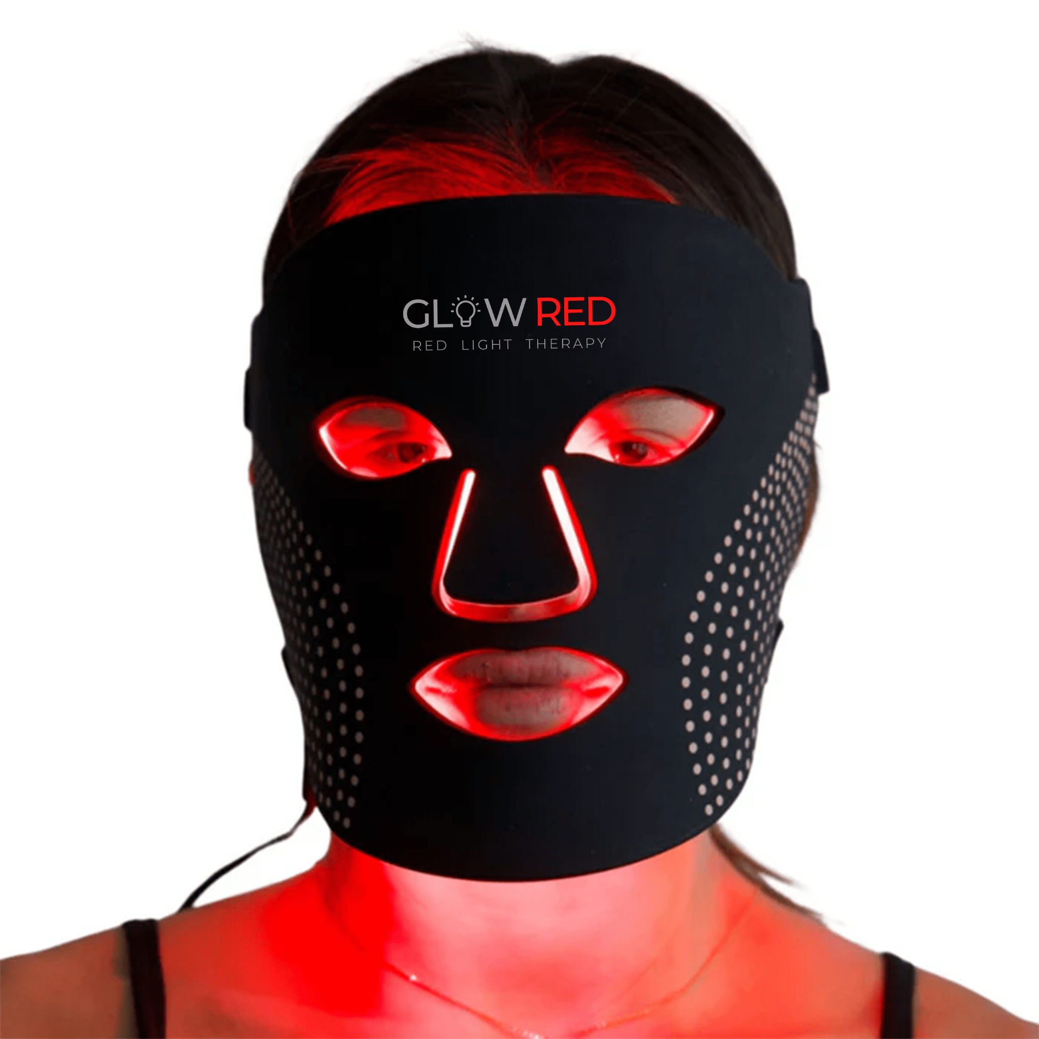 GlowRed Advanced LED Facial Mask – wireless LED light therapy device for skin rejuvenation, anti-aging, and acne treatment.