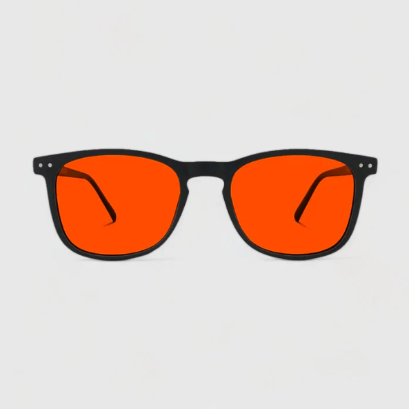 Glow-Red™ Red Light Blocking Glasses, protect eyes, reduce strain, lightweight stylish design.