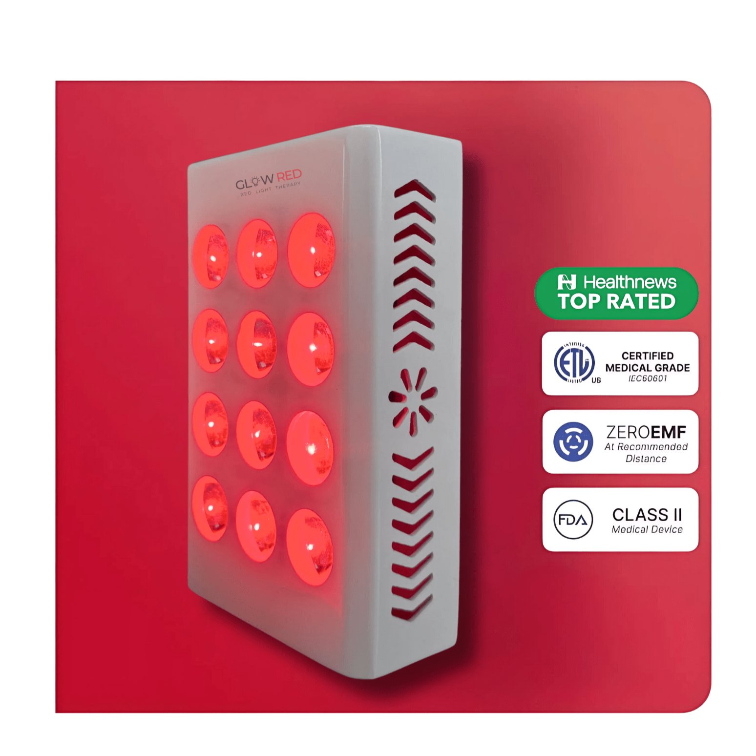 Glow-Red™ Red Light Spark Panel for skin rejuvenation, collagen production, and healing.