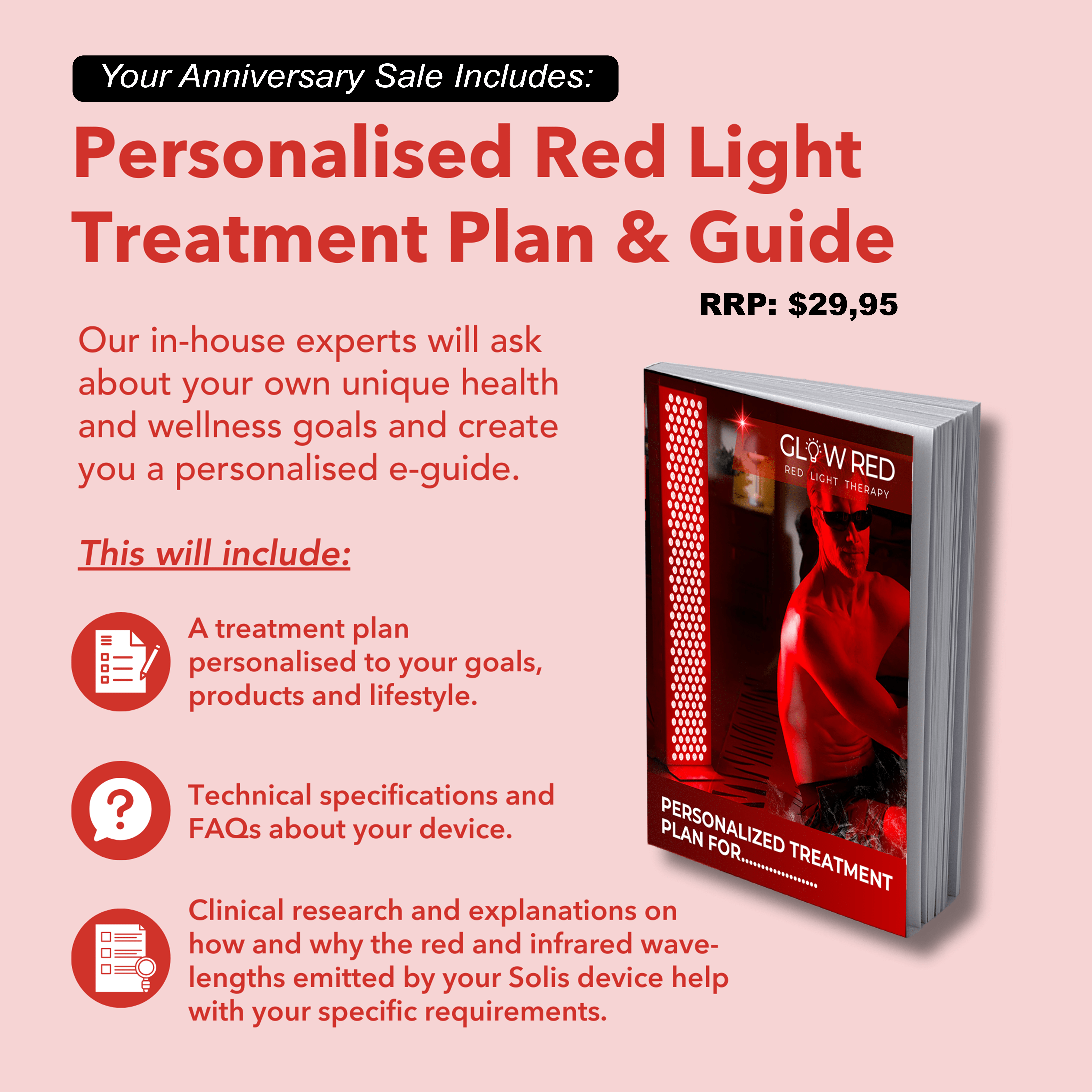 Glow-Red™ Solo Red Light Biohacking Bundle for cellular health and energy