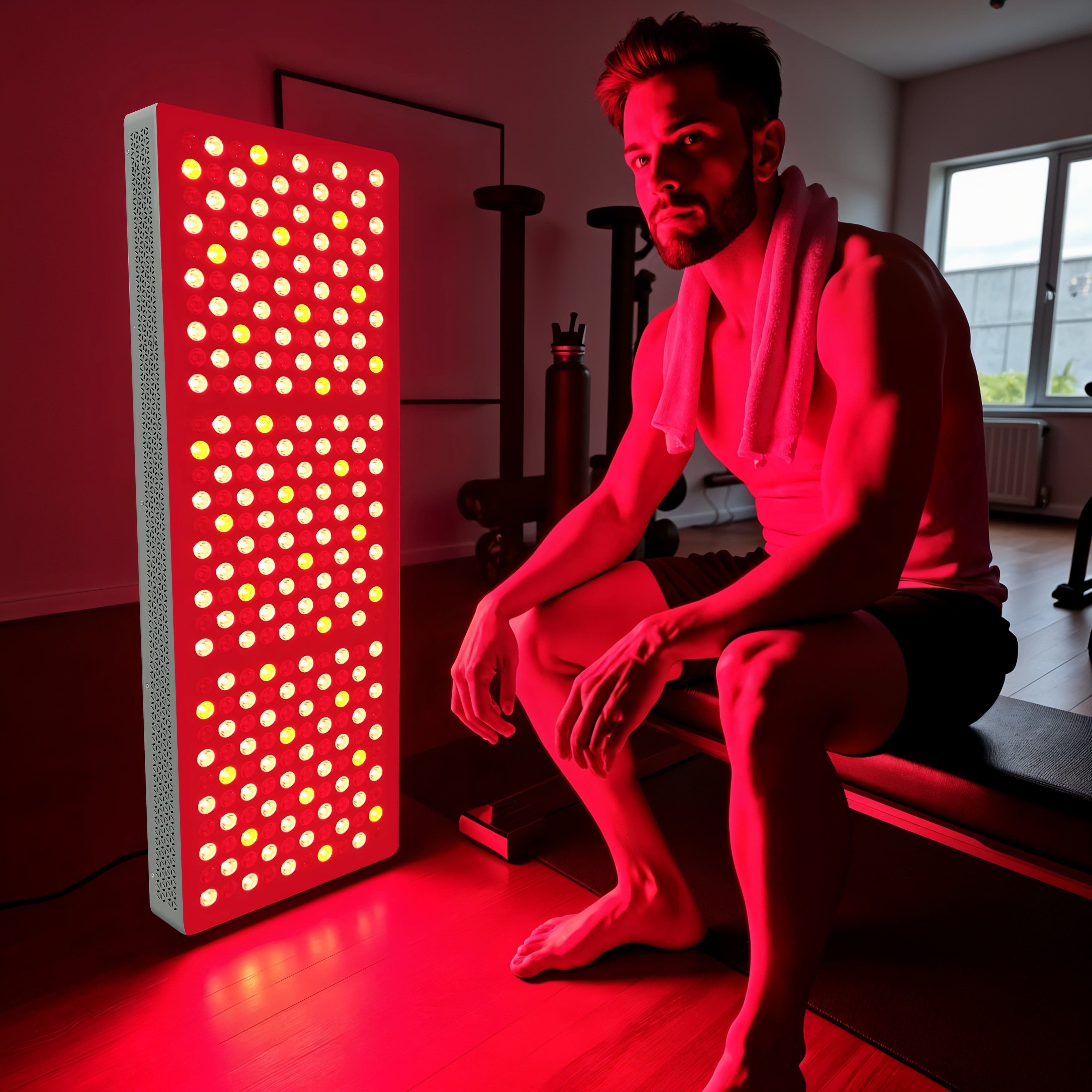 Glow-Red™ Red Light Supreme Panel for pain relief, muscle recovery, and skin rejuvenation.